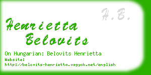 henrietta belovits business card